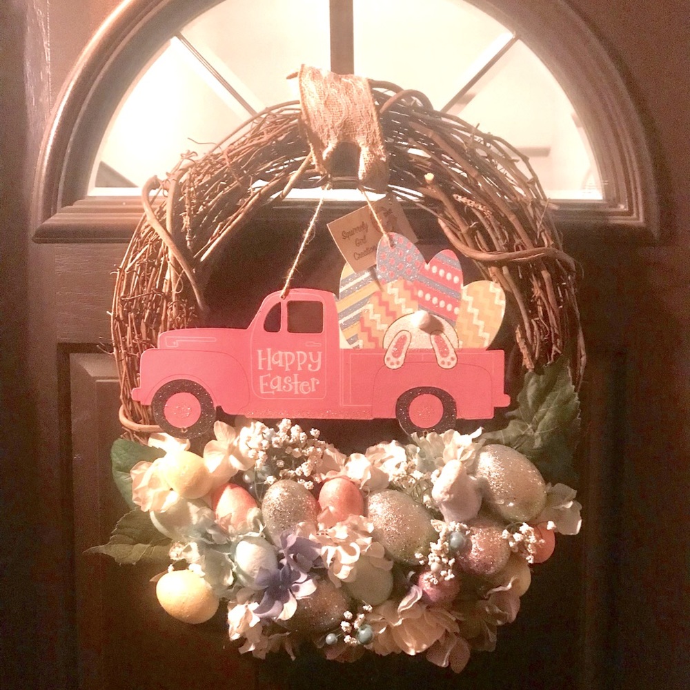 Handmade grapevine Easter Wreath